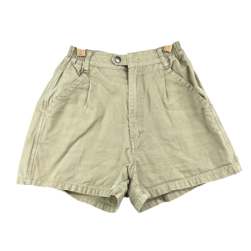 Peregrine Shorts Womens 10 Khaki Tan Cotton Pleated High Waist Vintage Japan
